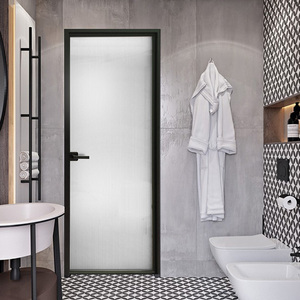 新款极窄超白玻璃卫生间门铝合金门定制厨房单开门浴室厕所玻璃门