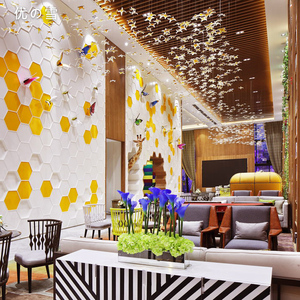 吊挂装饰屋顶挂件装饰美工区布置装饰创意吊挂装饰五角星装饰吊挂