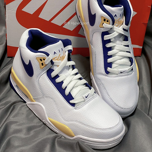 耐克nike flight legacy兄弟湖人aj4中帮运动篮球鞋bq4212-102