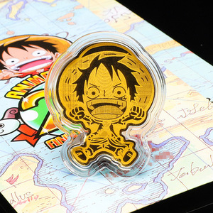 周生生au999.9足金金币海贼王路飞联名款0.2克金片压岁红包手机贴