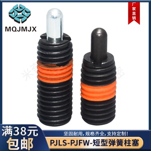 PJLS/PJFW碳钢短轻载型弹簧柱塞螺纹锁紧定位销圆柱销丝杆螺柱M10