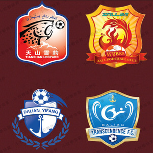 武汉卓尔 新疆雪豹 大连一方超越烫印队徽 热转印球队标志可机洗