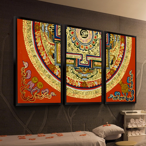 唐卡装饰画民族风挂画客厅餐厅沙发背景墙小众西藏藏族墙面壁画