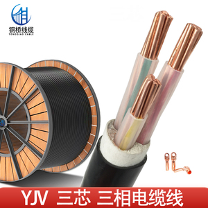 国标纯铜芯yjv电缆线3芯6 10 16 25 35 50平方三芯电线充电桩三相