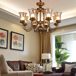 美式水晶客厅吊灯简约后现代大气欧式大厅简欧创意餐厅卧室灯具