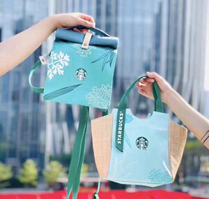 星巴克粽子包星冰粽艾叶飞舞冰尚冰逸单肩包百搭手提斜挎帆布包