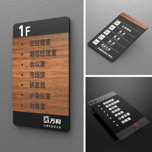 楼层标识牌高档办公室指示牌部门科室索引牌定制做今日房价牌子2人