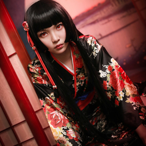 地狱少女振袖和服阎魔爱cos服动漫万圣节cosplay影楼写真和服表演
