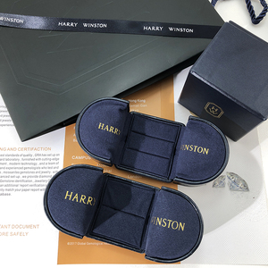 hw戒指对戒盒项链盒harry winston钻戒盒海瑞温斯顿首饰包