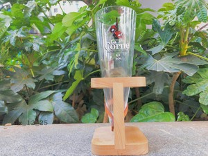 精酿周边 啤 比利时快克  号角啤酒专用玻璃杯 木质杯架  收藏