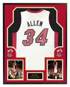 雷阿伦签名球衣热火34号 allen君子雷篮球服 装裱收藏 带证书
