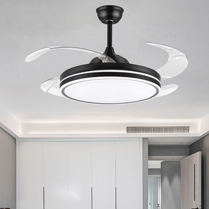 北欧隐形风扇灯餐厅吊扇灯现代简约客厅卧室家用带灯电扇吊灯灯具