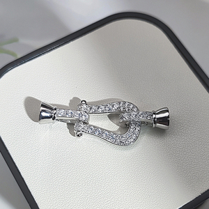 iGem爱将珠宝S925银小众设计珍珠项链扣空托女款马蹄铁DIY配件