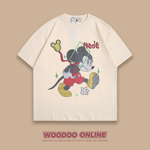 暴走米奇 WOODOO 设计师品牌 美式复古趣味个性设计 男女短袖T恤