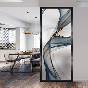 北欧现代简约玻璃屏风隔断客厅入户挡煞办公室卫生间玄光轻奢透光