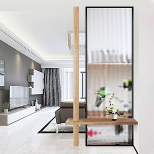 长虹艺术玻璃现代简约屏风隔断轻奢玄关磨砂背景定制客厅入户装饰