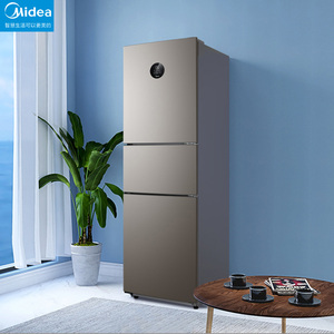 美的冰箱247升l三开门家用节能智能一级能效三门式变频风冷无霜