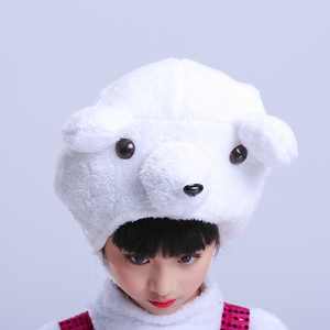 儿童大熊人偶服装 白色毛绒北极熊 小动物卡通玩偶造型舞蹈表演服