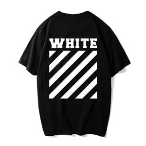 off潮牌ow男女五分短袖t恤 箭头斑马线体恤 王一博同款高版本衣服