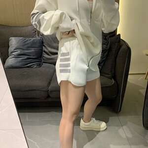 8969 tb侧边杠短裤春夏学院风四道杠冰麻冰丝热裤女装裤子夏装