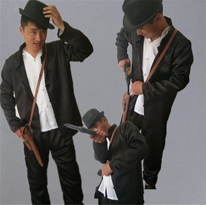 民族唐装相声服装淘宝上海滩民国特务男装黑帮服装黑社会斧头帮影视
