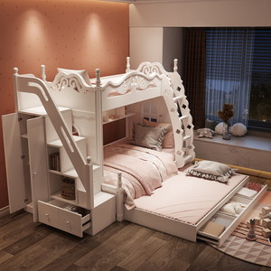 上下床双层床两层儿童床上下铺女孩公主床子母床高低床双人小户型