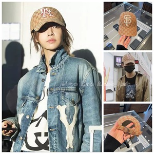 西班牙代购 gucci x ny合作限量款 经典老花蔡依林朱正廷鸭舌帽