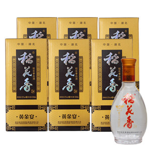 稻花香黄金宴白酒52度浓香型500ml*6瓶整箱礼盒装内配3支手提袋