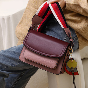 包包广州女包新款真皮女包斜挎包女百搭ins宽带单肩小包潮