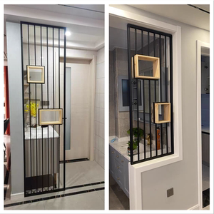 北欧现代金属屏风入户客厅半截置物架洗漱台洗手间镂空干区隔断墙