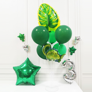 森色系气球生日派对绿色主题装饰儿童卡通气球节日场景布置背景墙