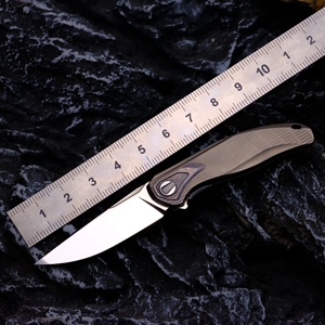 shirogorov俄罗斯熊头谢尔盖恒星钛合金柄s90v钢收藏折刀mg