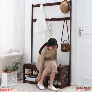 时尚流行换鞋凳家用门口实木穿鞋凳软包坐垫可做多功能鞋凳鞋柜