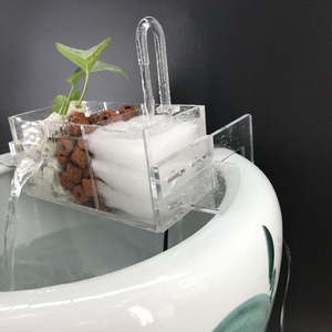 陶瓷鱼缸过滤器圆形缸内置瀑布式过滤盒净水过滤水质增氧吸便 diy