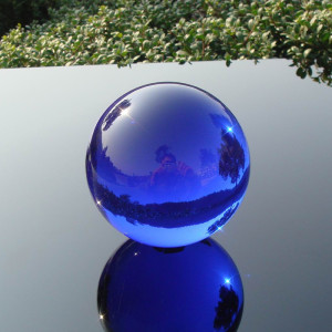 蓝色水晶玻璃珠 实心大玻璃球20-30-40 50 60 70 80 90 130 150mm