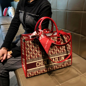 香港品牌包包女士2024新款大容量手提子母包质感红色单肩托特包潮