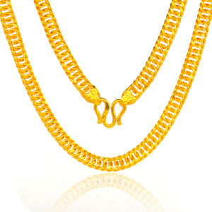 金浩迪珠宝纯金黄金项链男款足金999正品老板链子纯金马鞭老板链