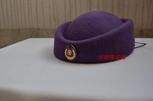 多色空乘演出帽子 高铁工作帽子 WS 68 紫色空姐帽子 女 礼仪帽子