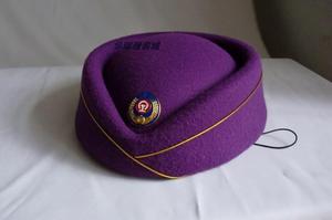 多色高铁职业帽子 WS 3 紫红空姐帽子 礼仪帽  空乘制服帽子