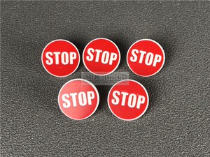 moc小颗粒积木零配件 道路交通标志 2x2 stop停止标志 印刷件场景