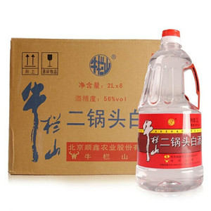 北京牛栏山二锅头牛桶56度清香型桶装泡酒(2000ml)2L*6桶 整箱
