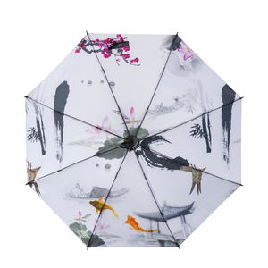 雨伞两用折叠 创意复古中国风礼物遮阳防晒太阳伞男女古风水墨画