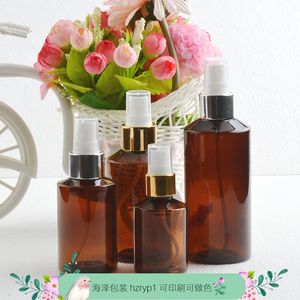 50ml100ml150ml200/300/500ml棕色斜肩喷雾瓶电化铝喷头塑料喷壶