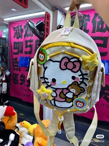 原创自制哈喽kitty软萌童趣可爱昭和迷你双肩书包奶油星星KT猫包