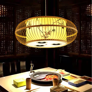 中式饭店湘菜馆餐厅餐馆包间包房包厢圆桌圆卡火锅店灯吊灯带射灯