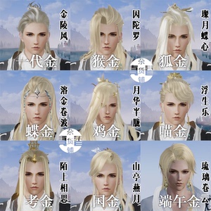 剑网3剑三金发 喵金 狗金 蝶金 鸡金 狗金 考金 国金 猪金 珊瑚金