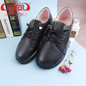 【买1赠5】双凤牛皮软底女单鞋门店同售62a-0212轻底厚底黑色皮鞋