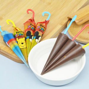 整盒10包日本进口富路达雨伞型巧克力儿童小朋友零食迪士尼糖果