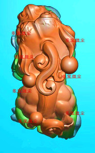 扫描无线条立体招财貔貅如意精雕图bya95灰度图电脑雕刻jdpbmp