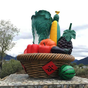 玻璃钢蔬菜南瓜白菜水果篮雕塑大型户外仿真公园农庄场模型大摆件